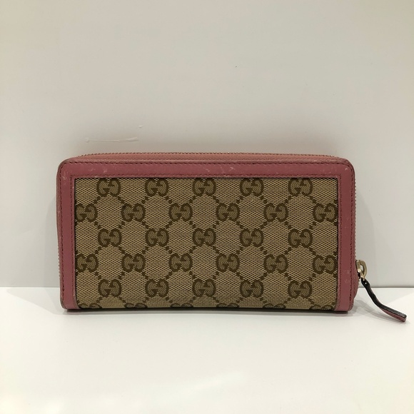 Gucci Pink GG Canvas Zip Around Wallet Sku#84384 (Gently used) - Picture 2 of 14
